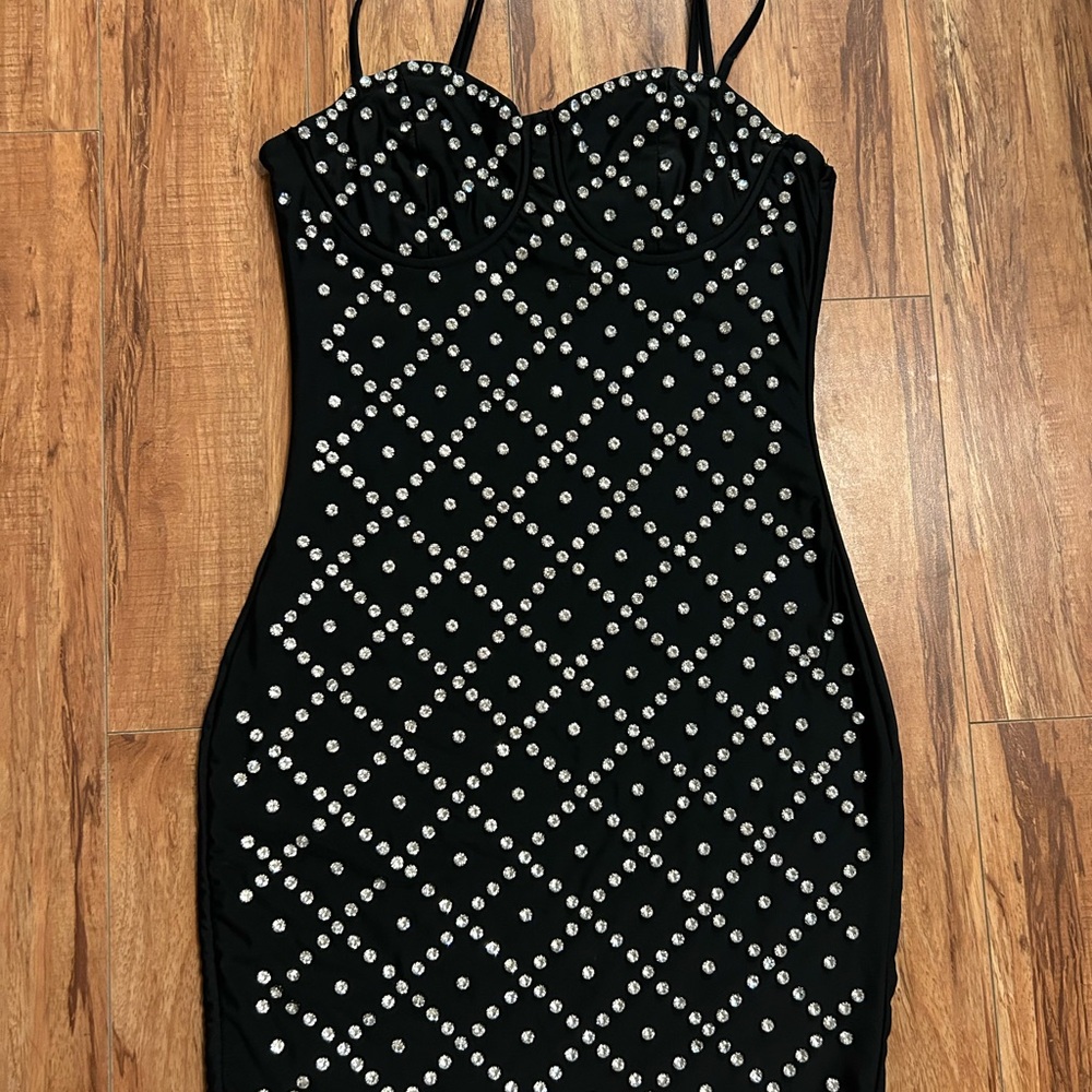 Hot & Delicious Black Studded Mini Dress